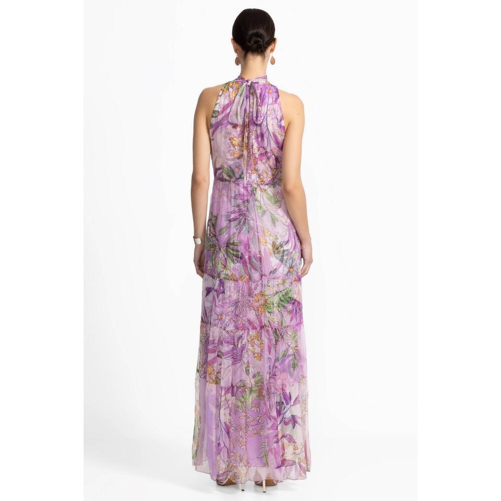 Johnny Was Women's Riona Halter Maxi Dress Sleeveless Purple Size Medium NWT - Picture 2 of 15